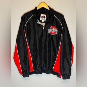 Vintage Embroidered Ohio State University OSU Quarter Zip Pullover Jacket